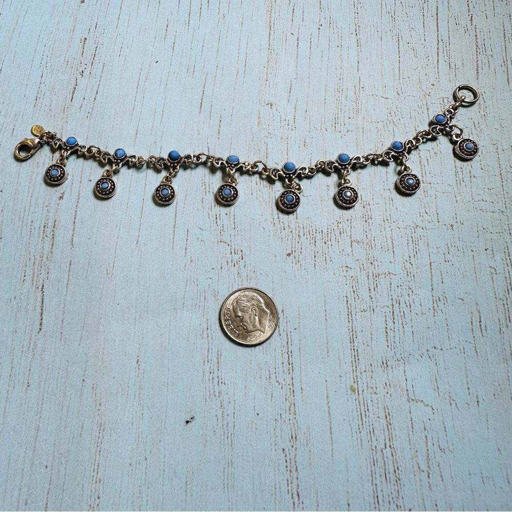 Premier Designs Silver Blue Dangle Bracelet‎